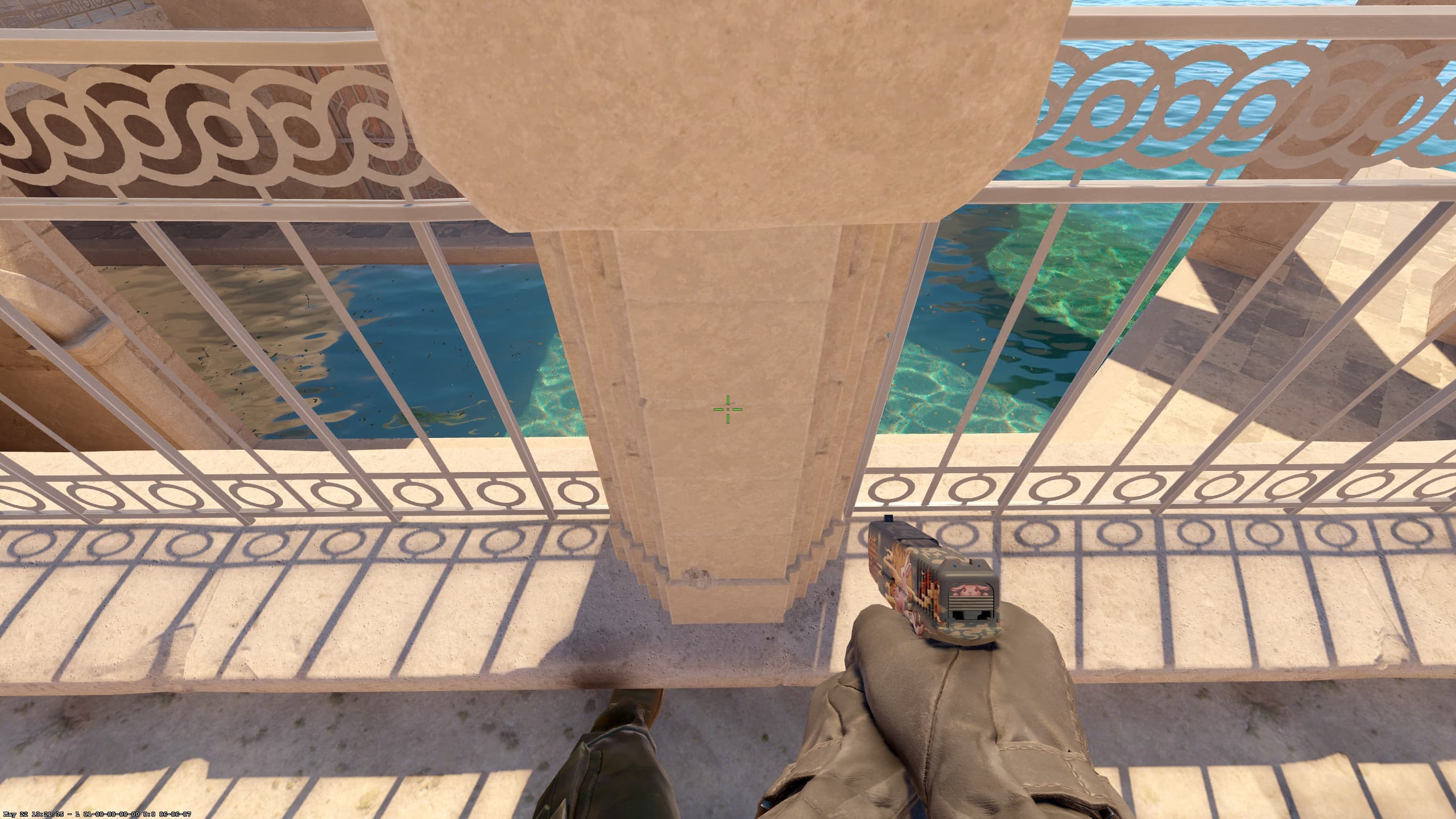 Позиция, из которой кидается смоук с T spawn на mid
