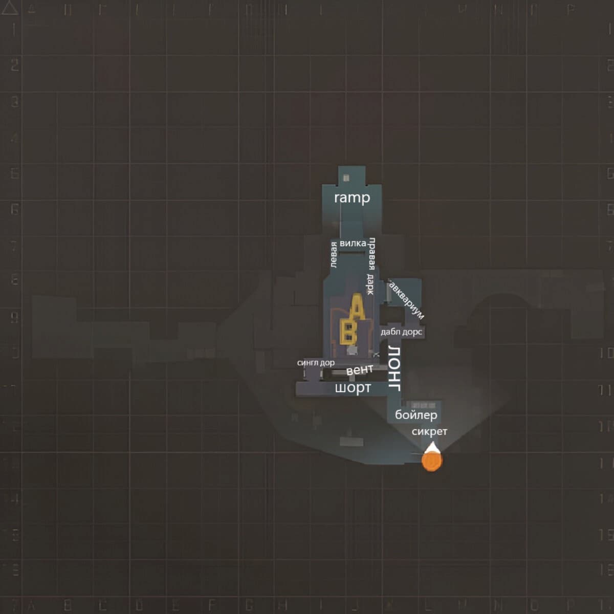 Схема карты Nuke (снизу)