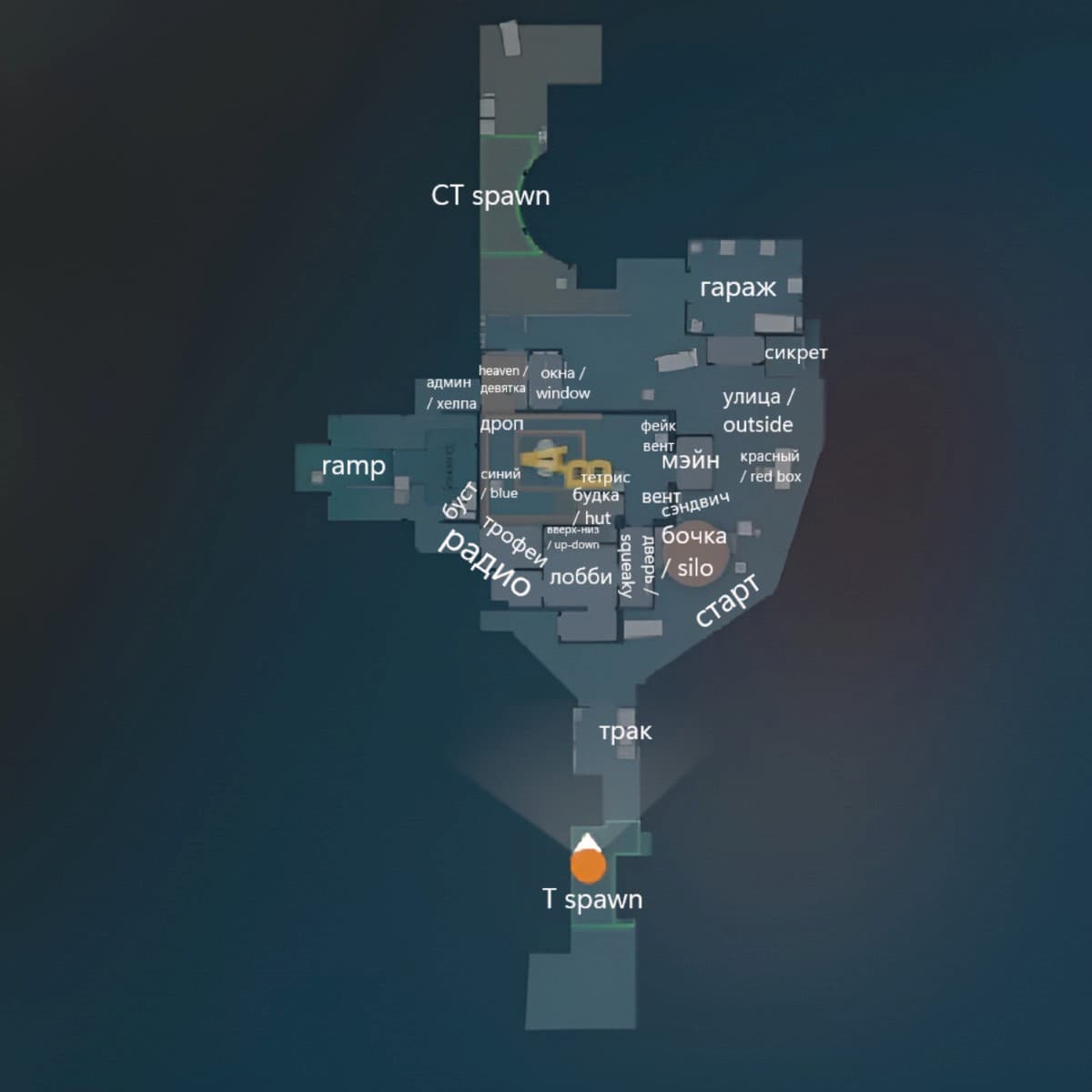 Схема карты Nuke (сверху)